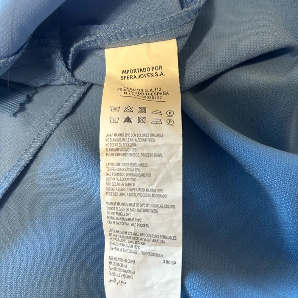 Sfera Blue Skirt with bottom flare and side zipper, Size European Medium - Picture 6 of 8